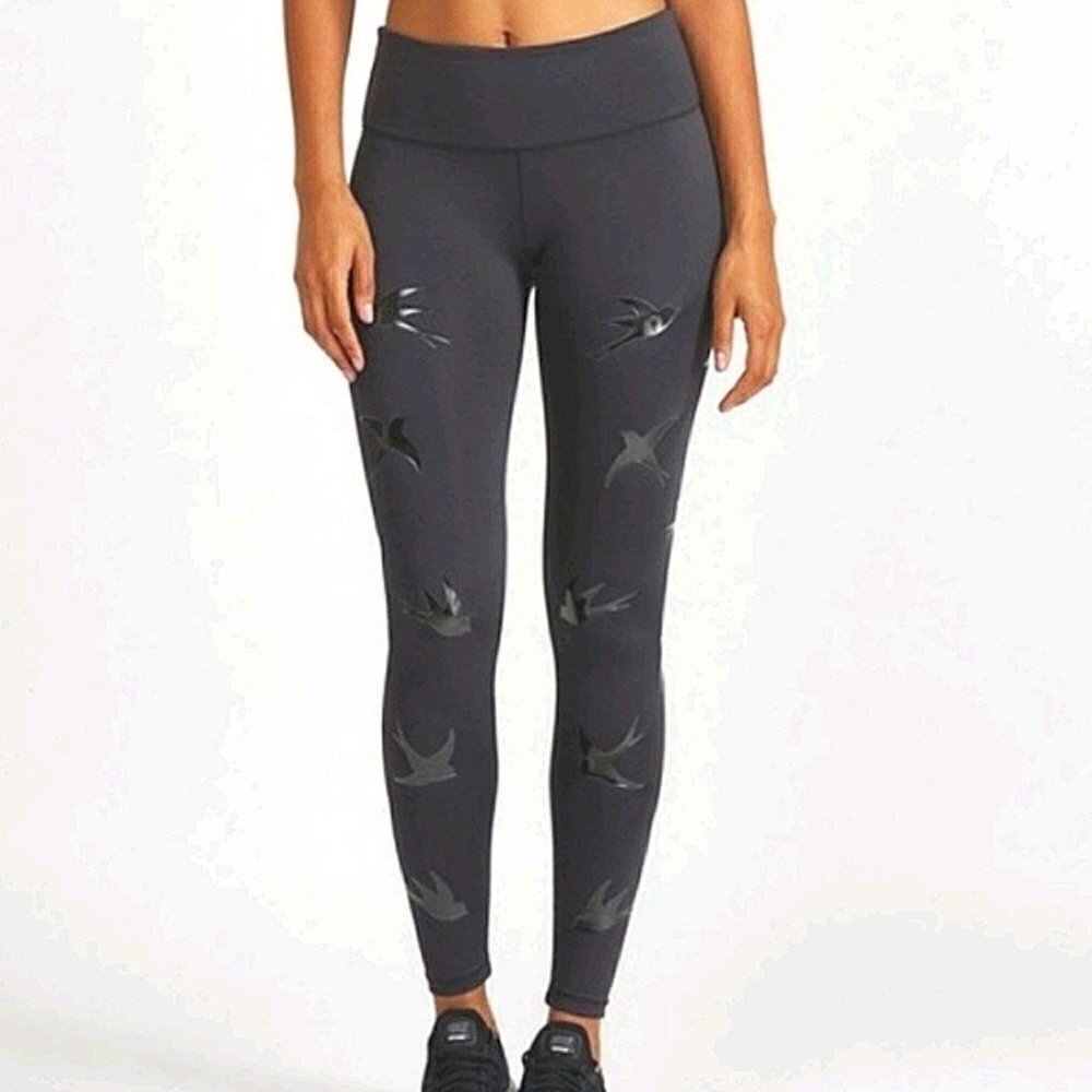 Noli Black Bird Impact Athletic Leggings, XS